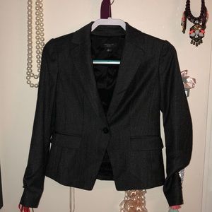 like new ann taylor 0P petite heather grey blazer